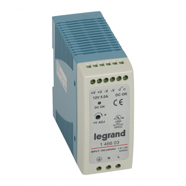 ZASILACZ JEDNOFAZOWY STABILIZOWANY 12VDC 60W. - 146603 - LEGRAND