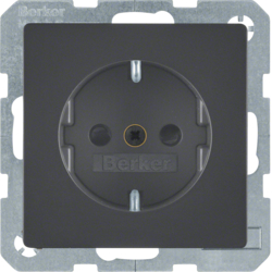 Gniazdo SCHUKO kompletne, samozaciski, antracyt aksamit, lakierowany - produkt na indywidualne - 47236086 - HAGER