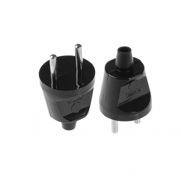 Wtyczka prosta rozbieralna 2p, 16A, 250V WT-20 CZARNY  - WT-20 CZARNY - PLASTROL