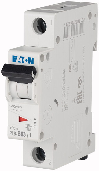 WYŁĄCZNIK NADPRĄDOWY B 63A 1 POLOWY PL6-B63/1  - 286527 - EATON