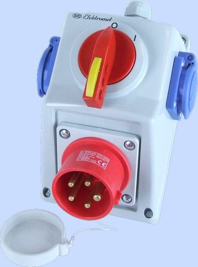 ZESTAW Z/O C16-18.2N WŁĄCZ-WYŁĄCZ 0-I WTYK 3P+N+Z, 2 X 2P+Z IP-44. - 971650 - ELEKTROMET DZIERŻONIÓW