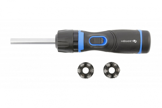 ZESTAW ŚRUBOKRĘTÓW 13 SZT. Z PRZEKŁADNIĄ I OBROTOWĄ RĘKOJEŚCIĄ - HT1S216 - HOGERT