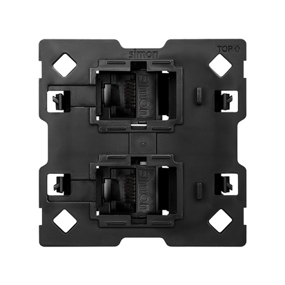 Adapter na 2 złącza RJ45, kompatybilny z formatem Keystone i Systimax (mechanizm, bez ramki montażowej) - 10000002-039 - KONTAKT SIMON