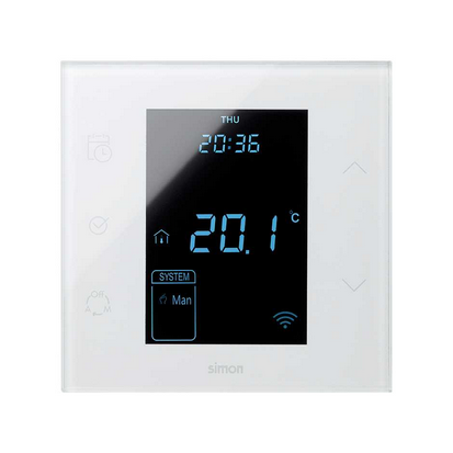 Termostat iO z czujnikiem zewnętrzym (sondą) 10A, 127-230V, zaciski śrubowe. !Wersja kompletna - monoblock do puszki 1-krotnej.; biały - 10000811-130 - KONTAKT SIMON