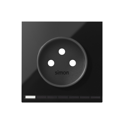 Pokrywa iO gniazda z uziemieniem; czarny - 10002042-138 - KONTAKT SIMON