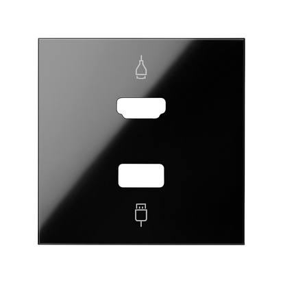 Pokrywa do gniazda HDMI+ USB; czarny - 10001095-138 - KONTAKT SIMON