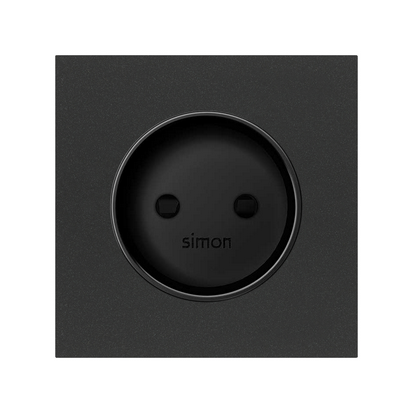 Pokrywa do gniazda bez uziemienia; czarny mat - 10000040-238 - KONTAKT SIMON