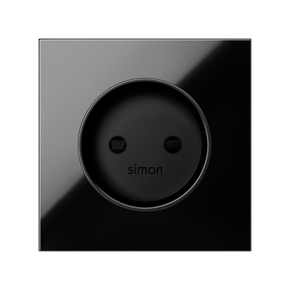 Pokrywa do gniazda bez uziemienia; czarny - 10000040-138 - KONTAKT SIMON