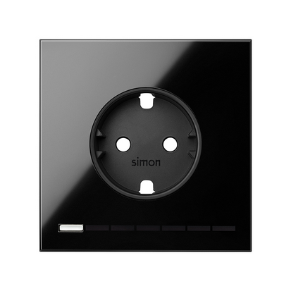 Panel 1-krotny: iO, gniazdo z uziemieniem schuko; czarny - 10021108-138 - KONTAKT SIMON