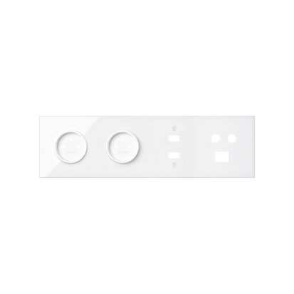 Panel 4-krotny: 2 gniazda + HDMI + USB + TV/SAT+ RJ45; biały - 10020406-130 - KONTAKT SIMON