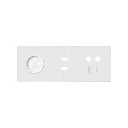 Panel 3-krotny: 1 gniazdo + 1 HDMI + 1 USB + 1 TV + 1 RJ45; biały mat - 10020317-230 - KONTAKT SIMON