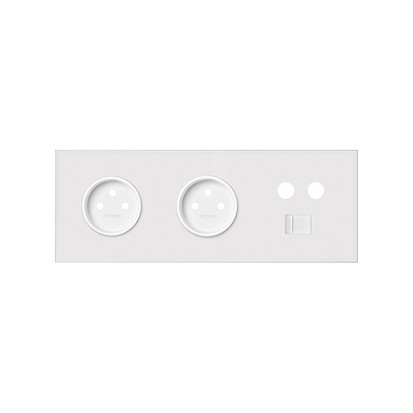 Panel 3-krotny: 2 gniazda + 1 TV + 1 RJ45; biały mat - 10020316-230 - KONTAKT SIMON