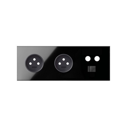 Panel 3-krotny: 2 gniazda + 1 TV + 1 RJ45; czarny - 10020316-138 - KONTAKT SIMON