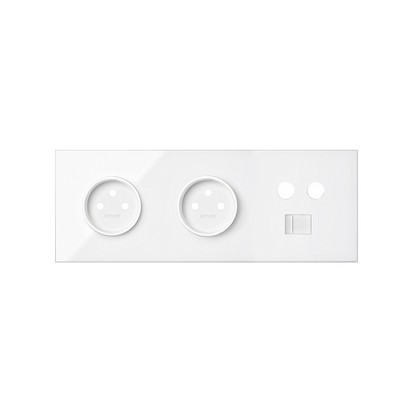 Panel 3-krotny: 2 gniazda + 1 TV + 1 RJ45; biały - 10020316-130 - KONTAKT SIMON