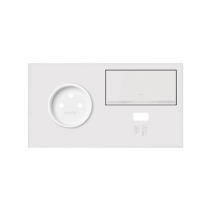 Panel 2-krotny: 1 gniazdo + 1 ściemniacz + 1 ładowarka USB (lewa strona); biały mat - 10020231-230 - KONTAKT SIMON