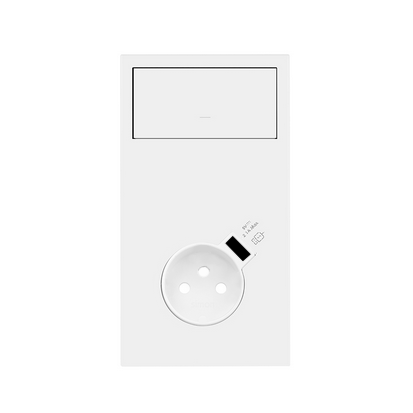 Panel 2-krotny pion: klawisz + gniazdo z zintegrowaną ładowarką USB; biały mat - 10020232-230 - KONTAKT SIMON