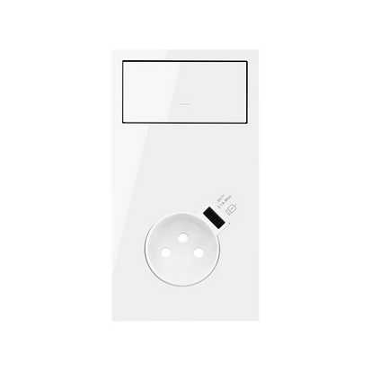Panel 2-krotny pion: klawisz + gniazdo z zintegrowaną ładowarką USB; biały - 10020232-130 - KONTAKT SIMON