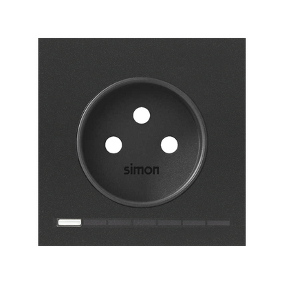 Panel 1-krotny: iO, gniazdo z uziemieniem ; czarny mat - 10020126-238 - KONTAKT SIMON