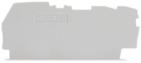 ścianka końcowa/wewnętrzna gr. 0,8 mm do złączek 3-przewodowych, szara - 2102-1391 - WAGO