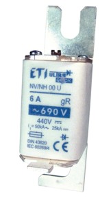 WKŁADKA TOPIKOWA NH - ULTRASZYBKA / AR / ZACISKI ŚRUBOWE "S" S00UQU/80/20A/690V - 004331105 - ETI