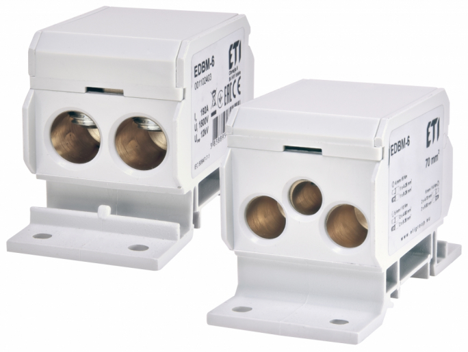 Blok rozdzielczy 192A (2x4-70mm2/2x4-50mm2+1x2,5-25mm2) szary EDBM-6 - 001102403 - ETI