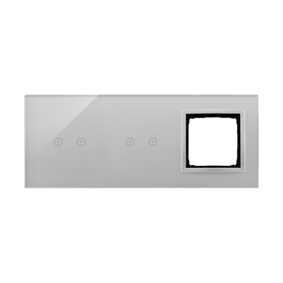 PANEL DOTYKOWY S54 TOUCH, 3 MODUŁY, 2 POLA DOTYKOWE POZIOME + 2 POLA DOTYKOWE POZIOME + 1 OTWÓR NA OSPRZĘT S54, SREBRNA MGŁA - DSTR3220/71 - KONTAKT SIMON