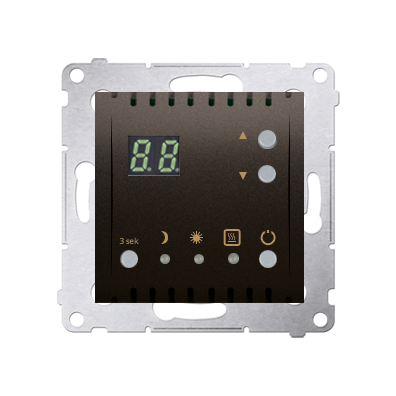 REGULATOR TEMPERATURY Z WYŚWIETLACZEM Z CZUJNIKIEM WEWNĘTRZNYM (MODUŁ) 16(2) A, 230V~; BRĄZ MAT - DTRNW.01/46 - KONTAKT SIMON