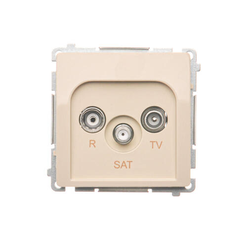 Gniazdo antenowe R-TV-SAT przelotowe (moduł), 1x wejście: 5 MHz&ndash;2,4 GHz; beż - BMZAR-SAT10/P.01/12 - KONTAKT SIMON