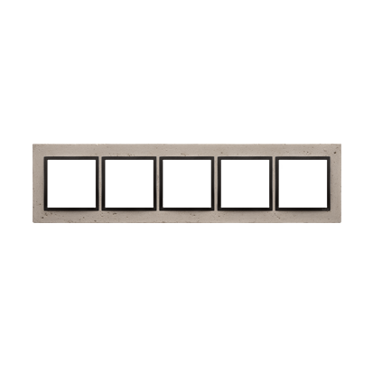 RAMKA 5-KROTNA NATURE-BETON, FUNDA MENTE, IP20/IP44* (*IP44-NALEŻY ZASTOSOWAĆ ZESTAW USZCZELEK DUN5) - DRN5/93 - KONTAKT SIMON