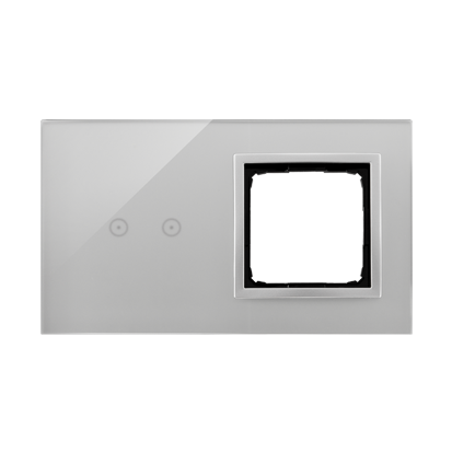 PANEL DOTYKOWY S54 TOUCH, 2 MODUŁY, 2 POLA DOTYKOWE POZIOME + 1 OTWÓR NA OSPRZĘT S54, SREBRNA MGŁA - DSTR220/71 - KONTAKT SIMON