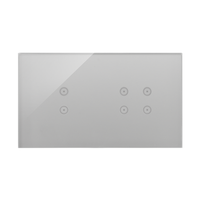 PANEL DOTYKOWY S54 TOUCH, 2 MODUŁY, 2 POLA DOTYKOWE PIONOWE + 4 POLA DOTYKOWE, SREBRNA MGŁA - DSTR234/71 - KONTAKT SIMON