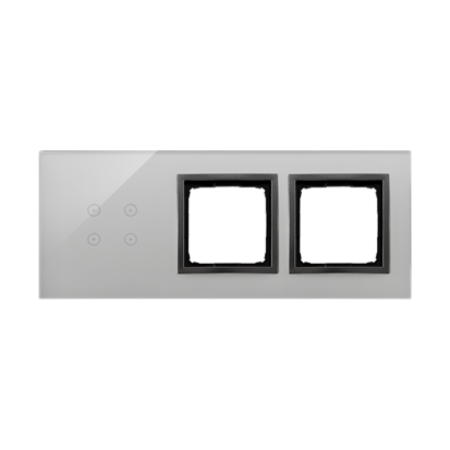 PANEL DOTYKOWY S54 TOUCH, 3 MODUŁY, 4 POLA DOTYKOWE + 2 OTWORY NA OSPRZĘTY S54, BURZOWA CHMURA - DSTR3400/72 - KONTAKT SIMON