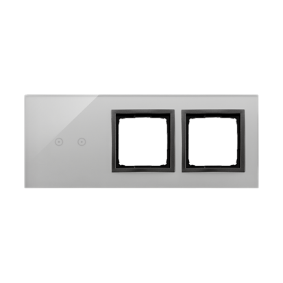 PANEL DOTYKOWY S54 TOUCH, 3 MODUŁY, 2 POLA DOTYKOWE POZIOME + 2 OTWORY NA OSPRZĘTY S54, BURZOWA CHMURA - DSTR3200/72 - KONTAKT SIMON