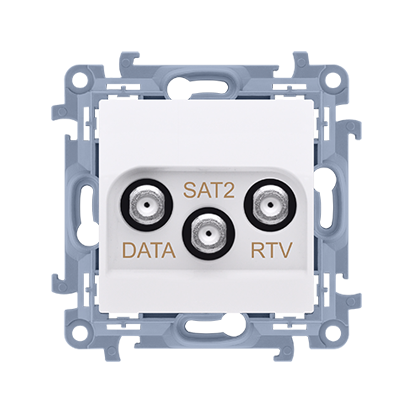 GNIAZDO ANTENOWE KOŃCOWE RTV-DATA-SAT (MODUŁ), 1X WEJŚCIE: 5&divide;2400 MHZ; BIAŁY - CADSATF.01/11 - KONTAKT SIMON