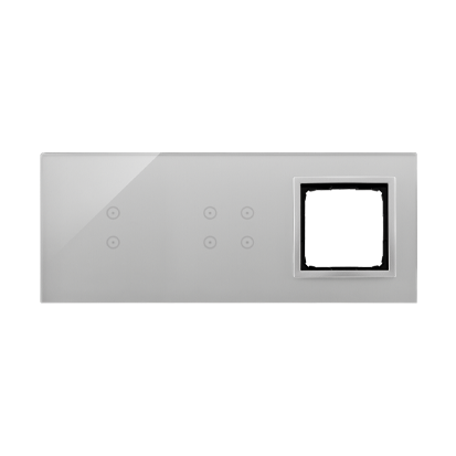 PANEL DOTYKOWY S54 TOUCH, 3 MODUŁY, 2 POLA DOTYKOWE PIONOWE + 4 POLA DOTYKOWE + 1 OTWÓR NA OSPRZĘT S54, SREBRNA MGŁA - DSTR3340/71 - KONTAKT SIMON