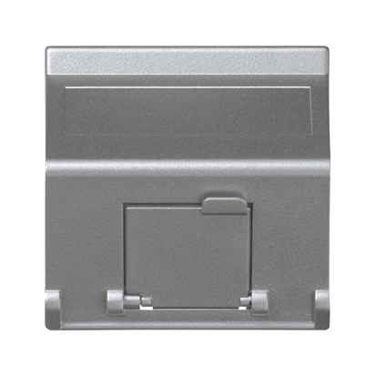 PŁYTKA K45 1X RJ Z OSŁONĄ SKOŚNA; DO ADAPTERÓW MD; ALUMINIUM - K80/8 - KONTAKT SIMON
