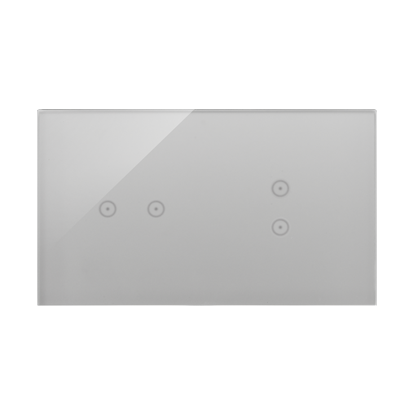 PANEL DOTYKOWY S54 TOUCH, 2 MODUŁY, 2 POLA DOTYKOWE POZIOME + 2 POLA DOTYKOWE PIONOWE, SREBRNA MGŁA - DSTR223/71 - KONTAKT SIMON