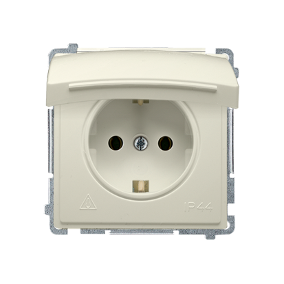GNIAZDO WTYCZKOWE SCHUKO DO WERSJI IP44 (MODUŁ) 16A, 250V~,ZACISKI ŚRUBOWE; BEŻ - BMGSZ1B.01/12 - KONTAKT SIMON