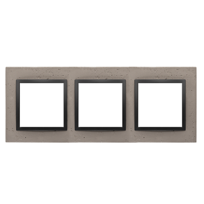 RAMKA 3-KROTNA NATURE-BETON, CZARNY CHARAKTER, IP20/IP44* (*IP44-NALEŻY ZASTOSOWAĆ USZCZELKĘ RAMKI DUN3) - DRN3/98 - KONTAKT SIMON