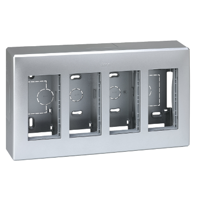 OBUDOWA NATYNKOWA S500 4-MODUŁOWA, 8X K45; KOMPLETNA; ALUMINIUM - 51000004-033 - KONTAKT SIMON