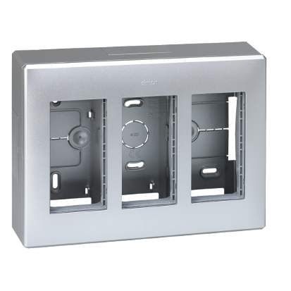 OBUDOWA NATYNKOWA S500 3-MODUŁOWA, 6X K45; KOMPLETNA; ALUMINIUM - 51000003-033 - KONTAKT SIMON