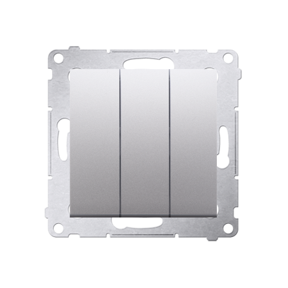 PRZYCISK  POTRÓJNY Z PODŚWIETLENIEM LED (MODUŁ) 10AX, 250V~, SZYBKOZŁĄCZA; SREBRNY MAT - DP31L.01/43 - KONTAKT SIMON