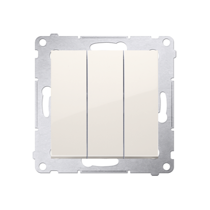 ŁĄCZNIK POTRÓJNY Z PODŚWIETLENIEM LED (MODUŁ) 10AX, 250V~, SZYBKOZŁĄCZA; KREMOWY - DW31L.01/41 - KONTAKT SIMON