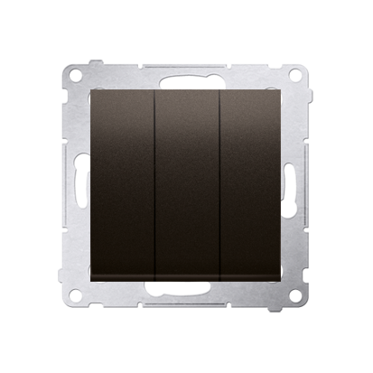 ŁĄCZNIK POTRÓJNY Z PODŚWIETLENIEM LED (MODUŁ) 10AX, 250V~, SZYBKOZŁĄCZA; BRĄZ MAT - DW31L.01/46 - KONTAKT SIMON