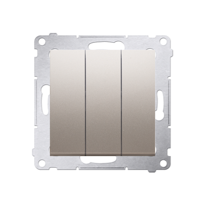 ŁĄCZNIK POTRÓJNY Z PODŚWIETLENIEM LED (MODUŁ) 10AX, 250V~, SZYBKOZŁĄCZA; ZŁOTY MAT - DW31L.01/44 - KONTAKT SIMON