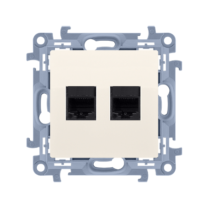 GNIAZDO KOMPUTEROWE RJ45 KATEGORIA 5E + TELEFONICZNE RJ11 (MODUŁ); KREM - C5T.01/41 - KONTAKT SIMON