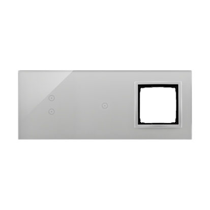 PANEL DOTYKOWY S54 TOUCH, 3 MODUŁY, 2 POLA DOTYKOWE PIONOWE + 1 POLA DOTYKOWE + 1 OTWÓR NA OSPRZĘT S54, SREBRNA MGŁA - DSTR3310/71 - KONTAKT SIMON