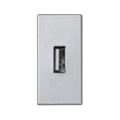PŁYTKA K45/2 ZŁĄCZA USB TYP A ŻEŃSKIE 22,5X45MM + GNIAZDO; ZACISKI ŚRUBOWE; ALUMINIUM - K128B/8 - KONTAKT SIMON