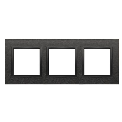 RAMKA 3-KROTNA NATURE-METAL, INOX DARK, IP20/IP44* (*IP44-NALEŻY ZASTOSOWAĆ ZESTAW USZCZELEK DUN3) - DRN3/83 - KONTAKT SIMON