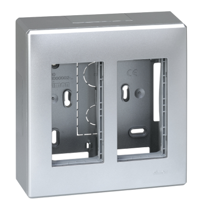 OBUDOWA NATYNKOWA S500 2-MODUŁOWA, 4X K45; KOMPLETNA; ALUMINIUM - 51000002-033 - KONTAKT SIMON